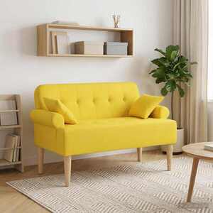 Imagine vidaXL Canapea cu capitonaj butonat Galben deschis 120 x 65 x 79 cm