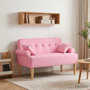 Imagine vidaXL Canapea cu capitonaj butonat Roz 120 x 65 x 79 cm Țesătură