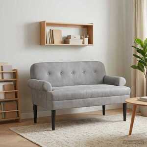 Imagine vidaXL Canapea cu capitonaj butonat Gri deschis 120 x 66 x 78 cm
