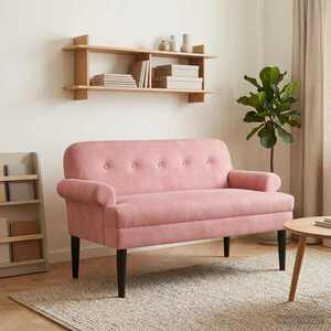 Imagine vidaXL Canapea cu capitonaj butonat Roz 120 x 66 x 78 cm Catifea