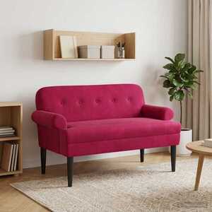 Imagine vidaXL Canapea cu capitonaj butonat Roșu Vin 120 x 66 x 78 cm Catifea