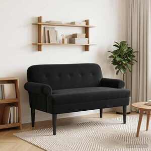 Imagine vidaXL Canapea cu capitonaj butonat Negru 120 x 66 x 78 cm Catifea