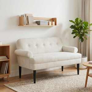 Imagine vidaXL Canapea cu capitonaj butonat Crem 120 x 66 x 78 cm Catifea