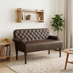 Imagine vidaXL Canapea cu capitonaj butonat Maro 120 x 65 x 78 cm