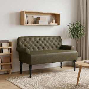 Imagine vidaXL Canapea cu capitonaj butonat Verde Army 120 x 65 x 78 cm