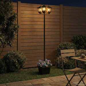 Imagine vidaXL Lampă solară de exterior with LED Bulb Negru