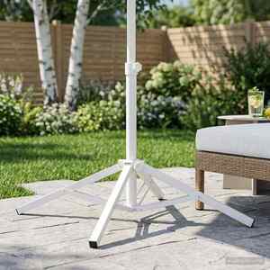 Imagine vidaXL Trepied pentru Parasol Alb Oțel pentru 25-32 mm Stâlp
