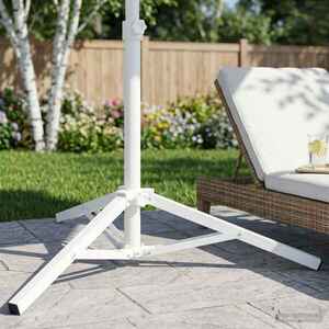 Imagine vidaXL Trepied pentru Parasol Alb Oțel for 25-32 mm Pole