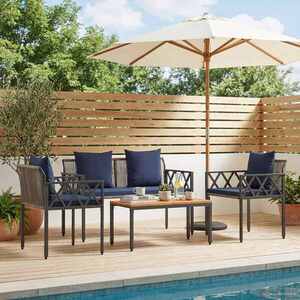 Imagine vidaXL Set de Mobilier pentru Exterior 4 buc. Gri și albastru marin