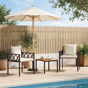 Imagine vidaXL Set de Mobilier pentru Exterior 3 buc. Maro și Alb Crema