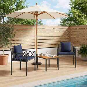 Imagine vidaXL Set de Mobilier pentru Exterior 3 buc. Gri și albastru marin