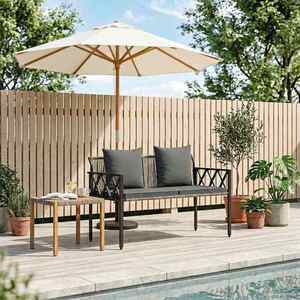 Imagine vidaXL Bănci pentru exterior 2 -Seater 116 x 56 x 75 cm poliratan