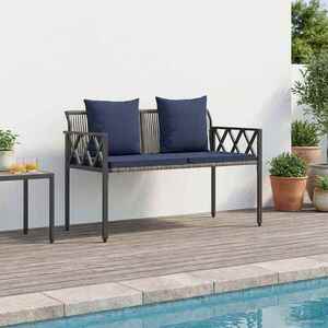 Imagine vidaXL Bănci pentru exterior 2 -Seater 116 x 56 x 75 cm poliratan