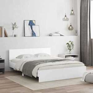 Imagine vidaXL Cadru de Pat cu Tăblie Alb 152 x 203 cm Lemn prelucrat