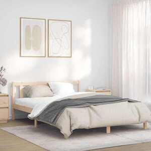 Imagine vidaXL Cadru de pat natural 152 x 203 cm Lemn de pin masiv