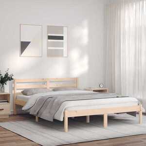 Imagine vidaXL Cadru de pat natural 208, 5 x 157, 5 x 69, 5 cm Lemn de pin masiv