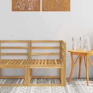 Imagine vidaXL Sofa Colțar pentru Exterior Lemn Solid de Acacia Alb