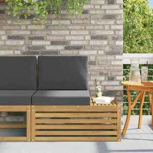 Imagine vidaXL Canapea de exterior cu braț final cu pernă Alb 91 x 63 x 73 cm