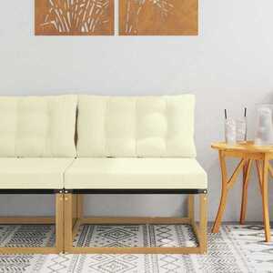 Imagine vidaXL Canapea Medie pentru Exterior cu pernă Alb 79 x 83 x 73 cm oțel