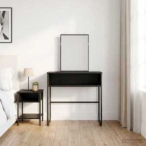 Imagine vidaXL Masă de Machiaj Stejar Negru 81 x 40 x 131 cm Lemn prelucrat
