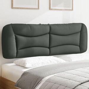 Imagine vidaXL Pernă pentru tăblie de pat, Hvar, gri închis, 152 cm, material textil
