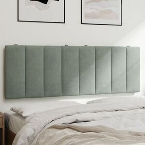 Imagine vidaXL Pernă tăblie de pat, Hanko, gri deschis, 137 cm, catifea