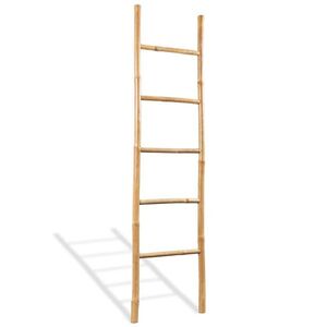Imagine vidaXL Scară pentru prosoape cu 5 trepte, bambus, 150 cm