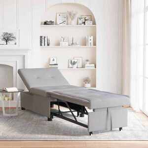 Imagine vidaXL Canapea extensibilă Gri 194 x 50 x 82 cm țesătură