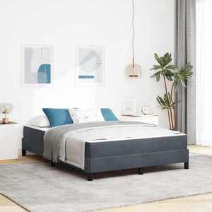 Imagine vidaXL Pat cu arcuri cu saltea Gri închis 160 x 210 cm țesătură
