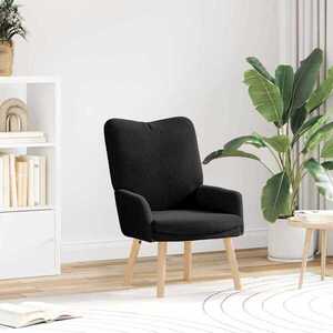 Imagine vidaXL fotoliu Negru 63 x 67 x 94 cm Țesătură de Oaie și Plywood