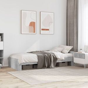 Imagine vidaXL Cadru de pat, gri beton, 100x200 cm, lemn prelucrat