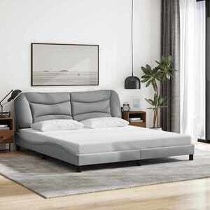 Imagine vidaXL Cadru de pat fără saltea, Hvar, gri deschis, 183x213 cm, textil