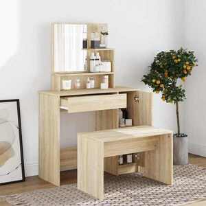 Imagine vidaXL Set măsuță de toaletă, stejar sonoma, 86, 5x35x136 cm
