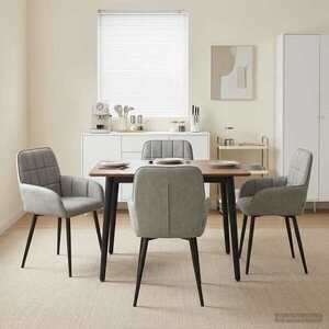 Imagine vidaXL Scaune de dining 4 buc. Catifea Gri deschis 56.5 x 50 x 85 cm