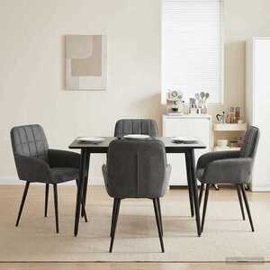 Imagine vidaXL Scaune de dining 4 buc. Catifea Gri închis 56.5 x 50 x 85 cm