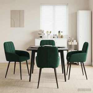 Imagine vidaXL Scaune de dining 4 buc. Catifea Verde închis 56.5 x 50 x 85 cm