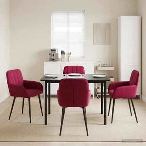 Imagine vidaXL Scaune de dining 4 buc. Catifea Roșu Vin 56.5 x 50 x 85 cm
