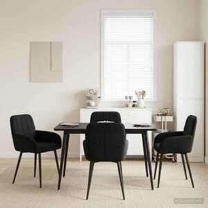 Imagine vidaXL Scaune de dining 4 buc. Catifea Negru 56.5 x 50 x 85 cm