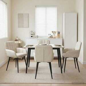 Imagine vidaXL Scaune de dining 4 buc. Catifea Crem 56.5 x 50 x 85 cm