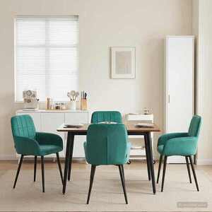 Imagine vidaXL Scaune de dining 4 buc. Catifea Turcoaz 56.5 x 50 x 85 cm
