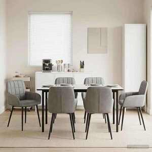 Imagine vidaXL Scaune de dining 6 buc. Catifea Gri deschis 56.5 x 50 x 85 cm
