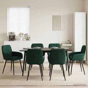 Imagine vidaXL Scaune de dining 6 buc. Catifea Verde închis 56.5 x 50 x 85 cm