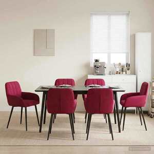 Imagine vidaXL Scaune de dining 6 buc. Catifea Roșu Vin 56.5 x 50 x 85 cm