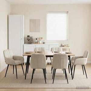 Imagine vidaXL Scaune de dining 6 buc. Catifea Crem 56.5 x 50 x 85 cm