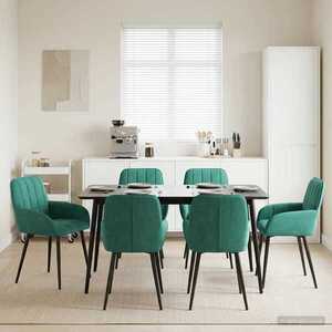 Imagine vidaXL Scaune de dining 6 buc. Catifea Turcoaz 56.5 x 50 x 85 cm