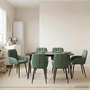 Imagine vidaXL Scaune de dining 6 buc. Catifea Verde Mării 56.5 x 50 x 85 cm