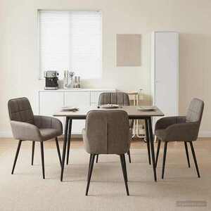 Imagine vidaXL Scaune de dining 4 buc. Piele artificială Gri 56, 5 x 50 x 85 cm