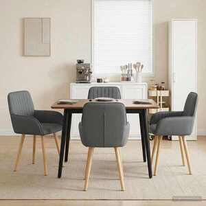 Imagine vidaXL Scaune de dining 4 buc. Țesătură Gri închis 56, 5 x 50 x 87, 5 cm