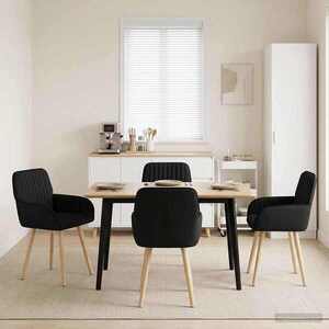Imagine vidaXL Scaune de dining 4 buc. Țesătură Negru 56, 5 x 50 x 87, 5 cm