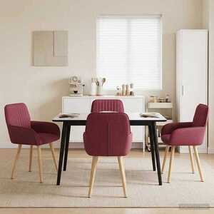 Imagine vidaXL Scaune de dining 4 buc. Țesătură Roșu Vin 56, 5 x 50 x 87, 5 cm